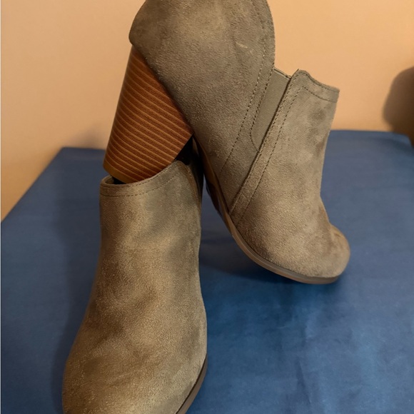 Torrid Taupe Ankle Boots with Wooden Heel - Picture 1 of 9